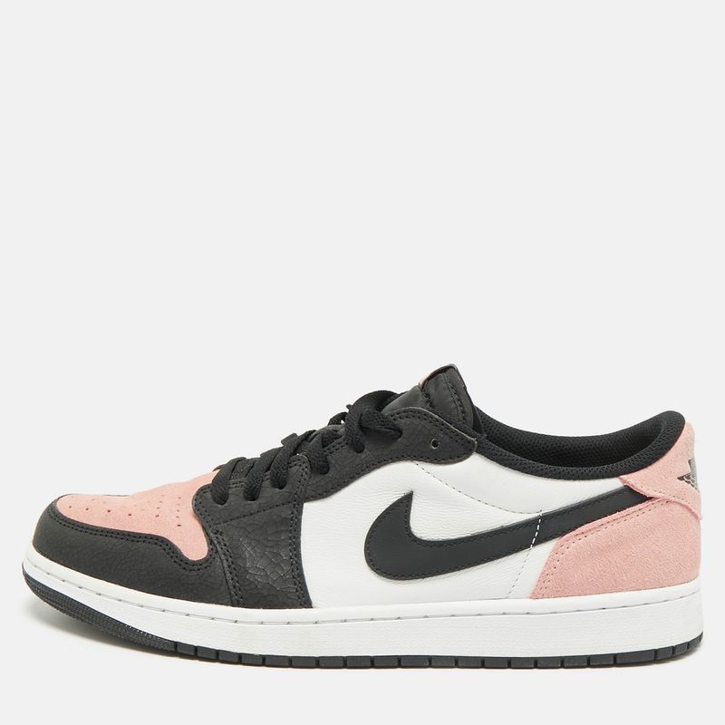 Air Jordans 1 Low Og Bleached Coral Size 47 Pink/Black Suede And Leather Low